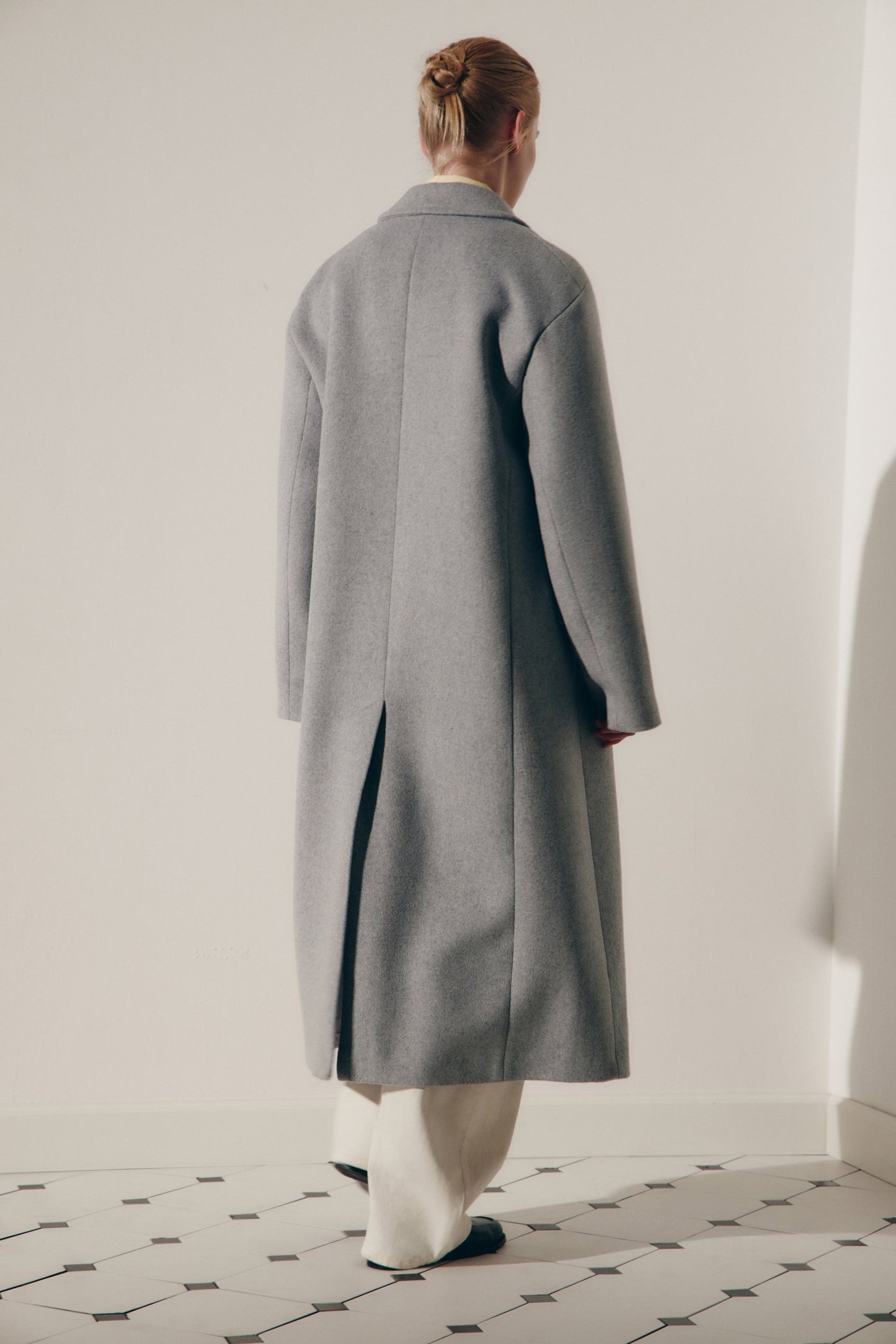 STRAIGHT FIT WOOL-BLEND COAT