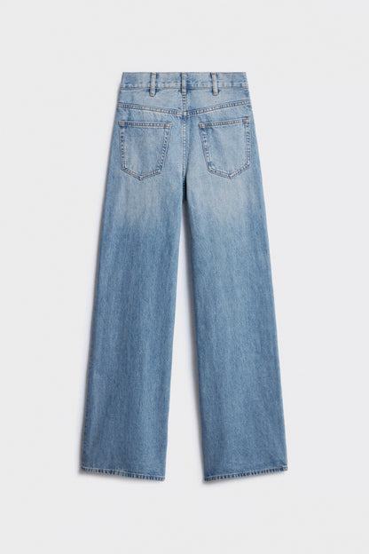 COTTON-VISCOSE WIDE LEG JEANS