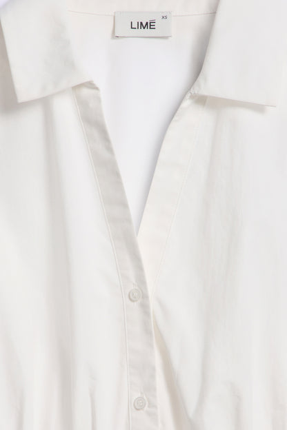 DRAPED COTTON BLOUSE